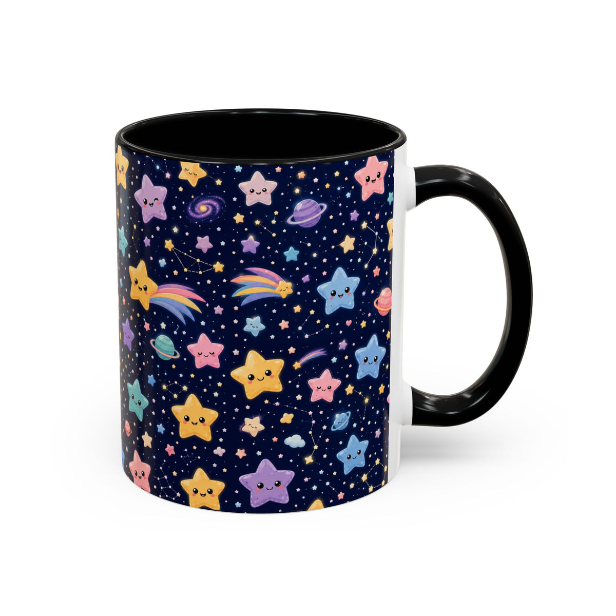 Accent Coffee Mug  (11/15 oz) - Kawaii Pastel Cosmic Night