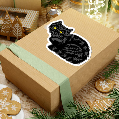 Kiss-Cut Stickers - Cute Black Cat Printify