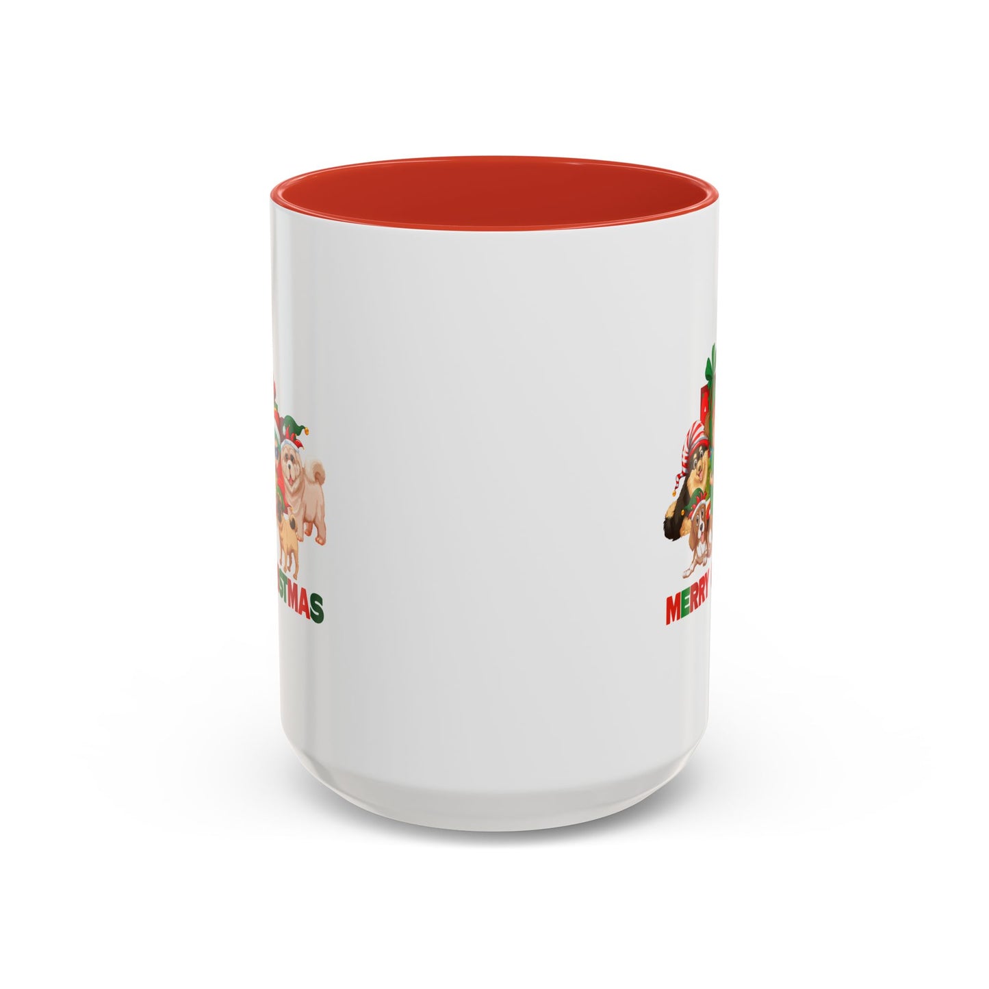 Accent Coffee Mug - Christmas with super kiddo pet friends with text