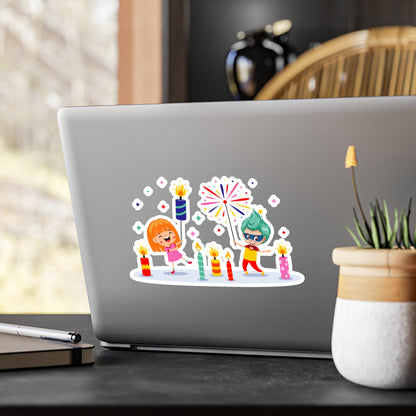 Christmas Kiss-Cut Vinyl Decals – Super kiddo lighting fireworks - [[{"value":"Wonderwear Kid"}]]