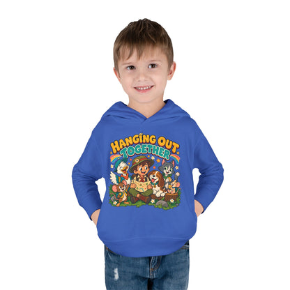 Toddler Hoodie — Retro Friends Hanging Out Together
