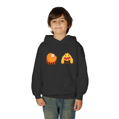 Youth Heavy Blend Hooded Sweatshirt - Toothy monsters.png Printify