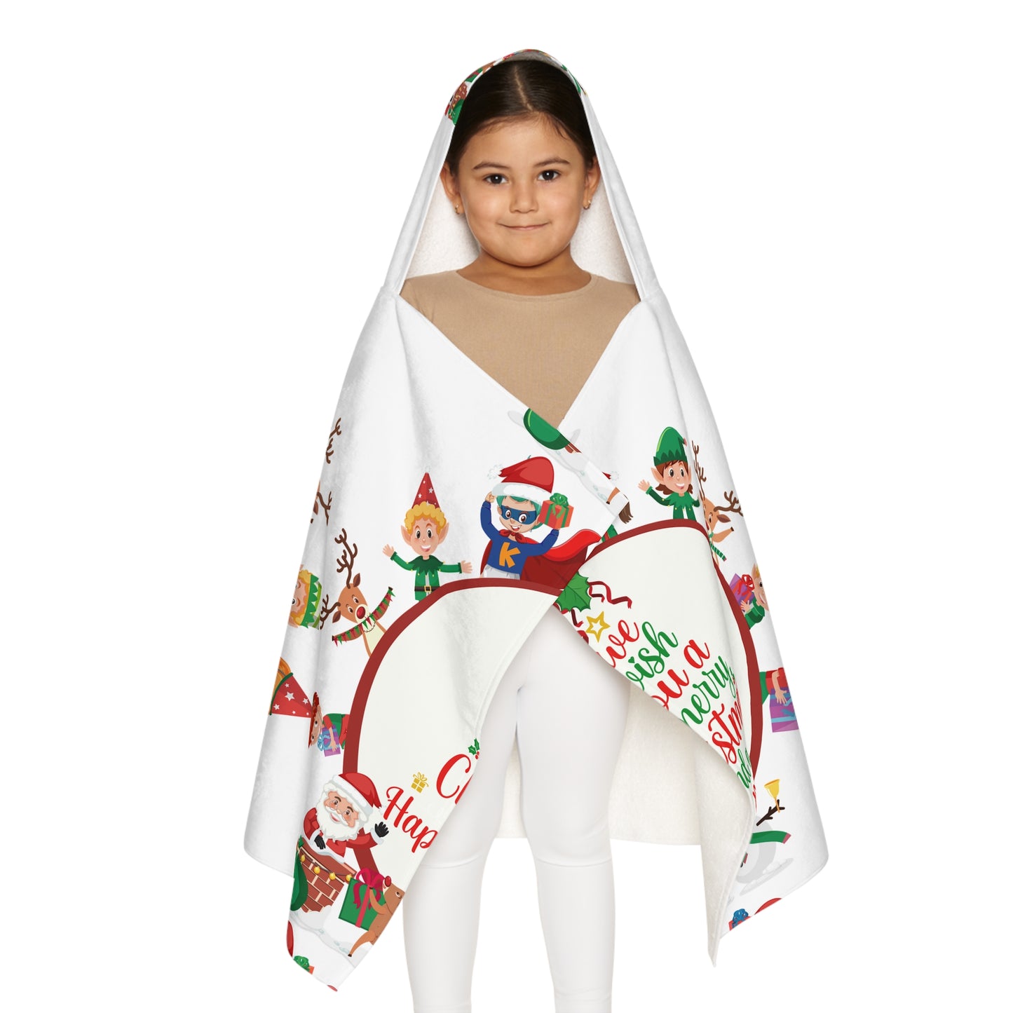 Youth Hooded Towel —  We Wish You a Merry Christmas