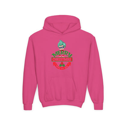 Youth Heavy Blend Hooded Sweatshirt - Merry chridtmas from super kiddo - [[{"value":"Wonderwear Kid"}]]