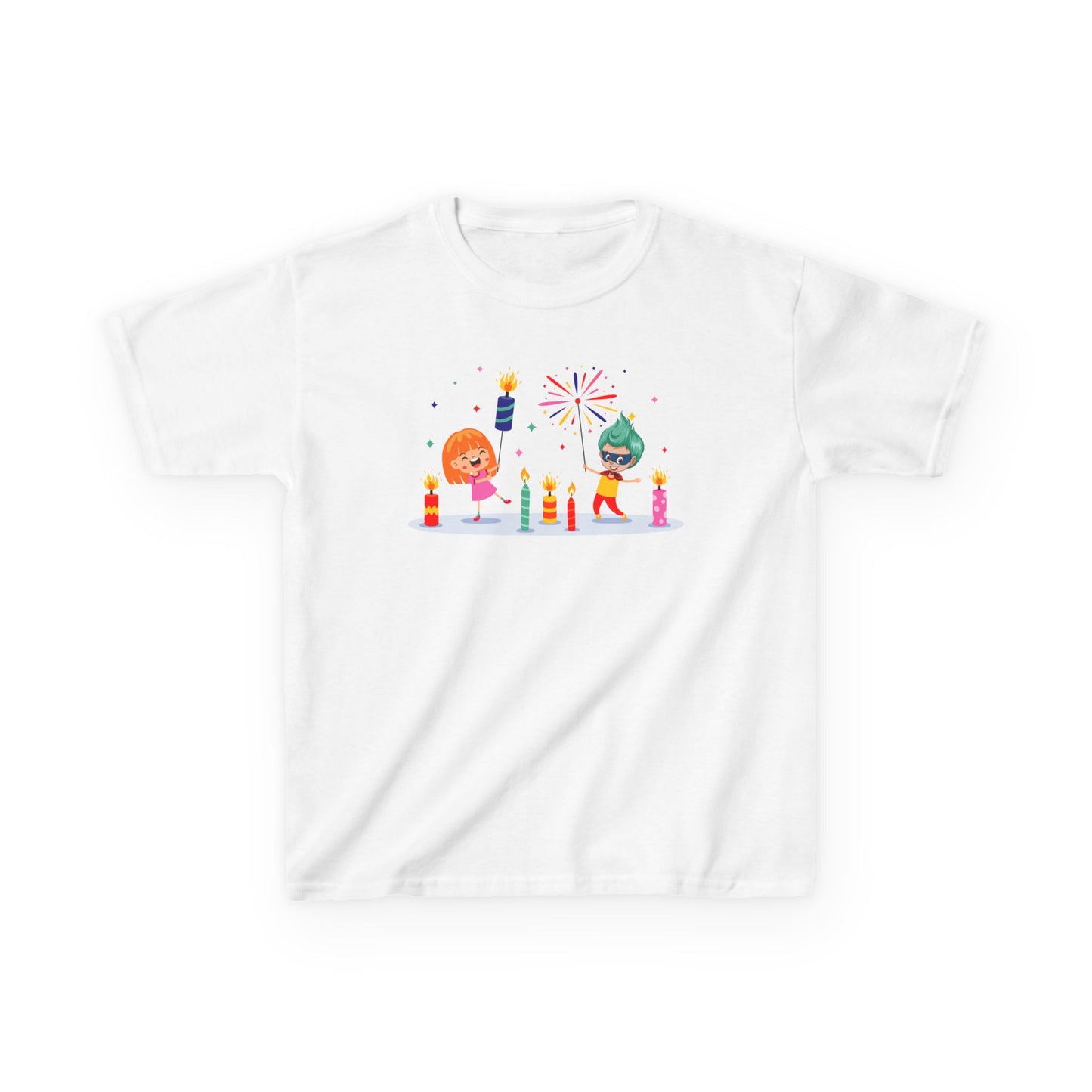 Kids Heavy Cotton™ Tee - Super kiddo lighting fireworks - [[{"value":"Wonderwear Kid"}]]