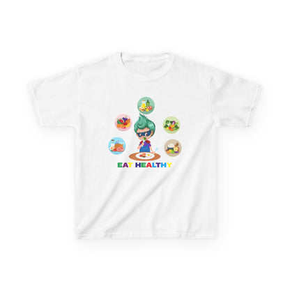 Kids Heavy Cotton™ Tee - Supper kiddo showing healthy food to eat - [[{"value":"Wonderwear Kid"}]]