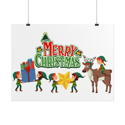 Rolled Posters - Merry christmas and reindeer - [[{"value":"Wonderwear Kid"}]]