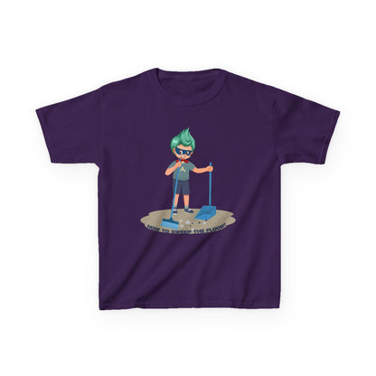 Kids Heavy Cotton™ Tee - Super kiddo sweeping floor - [[{"value":"Wonderwear Kid"}]]