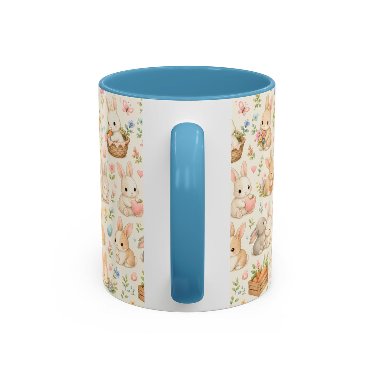 Accent Coffee Mug  (11/15 oz) - Pastel Bunny Garden Easter
