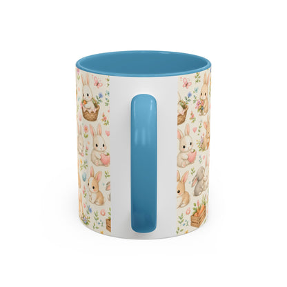 Accent Coffee Mug  (11/15 oz) - Pastel Bunny Garden Easter