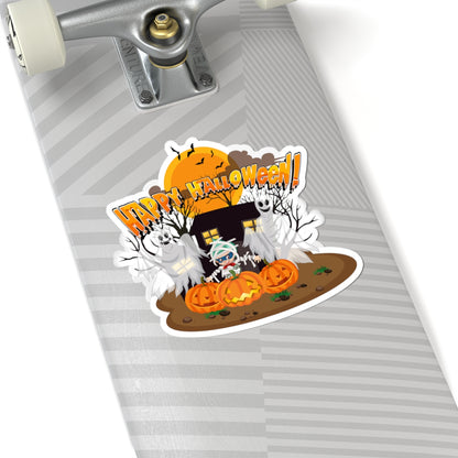Kiss-Cut Stickers - Super kiddo with ghost - [[{"value":"Wonderwear Kid"}]]