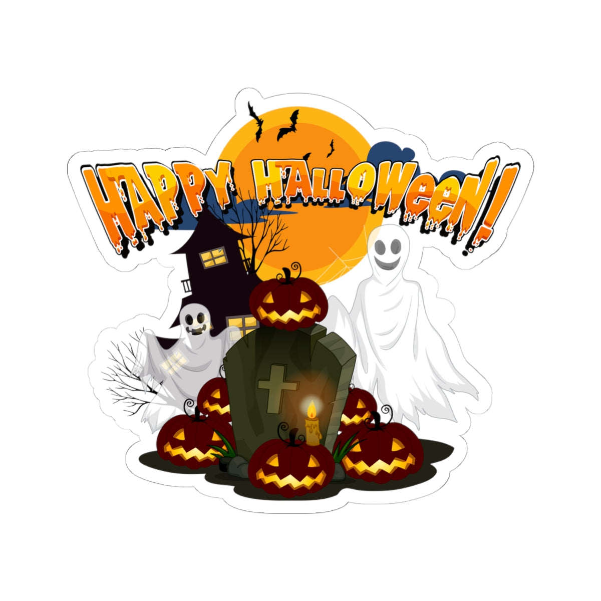 Kiss-Cut Stickers - Happy holloween - cemetery - [[{"value":"Wonderwear Kid"}]]