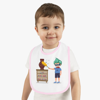 Baby Bib - Super kiddo cleaning a vase - [[{"value":"Wonderwear Kid"}]]