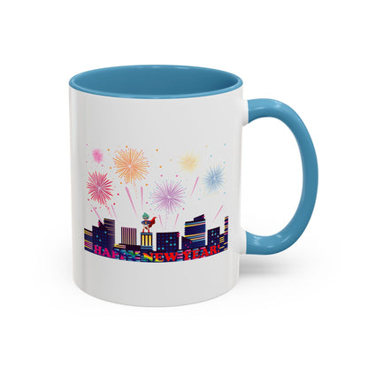 Accent Coffee Mug - Super kiddo with fireworks with text - [[{"value":"Wonderwear Kid"}]]