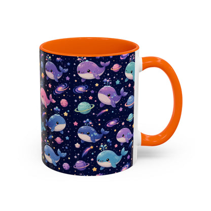 Accent Coffee Mug  (11/15 oz) - Cosmic Whale Adventure