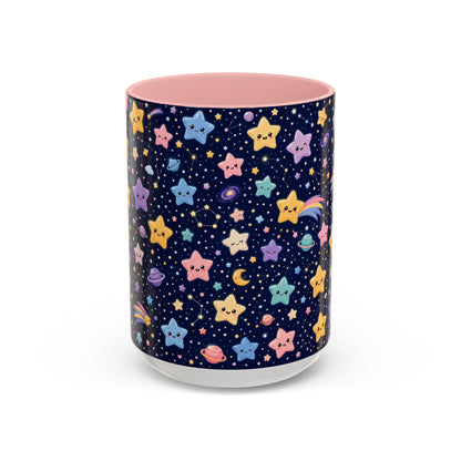 Accent Coffee Mug  (11/15 oz) - Kawaii Pastel Cosmic Night