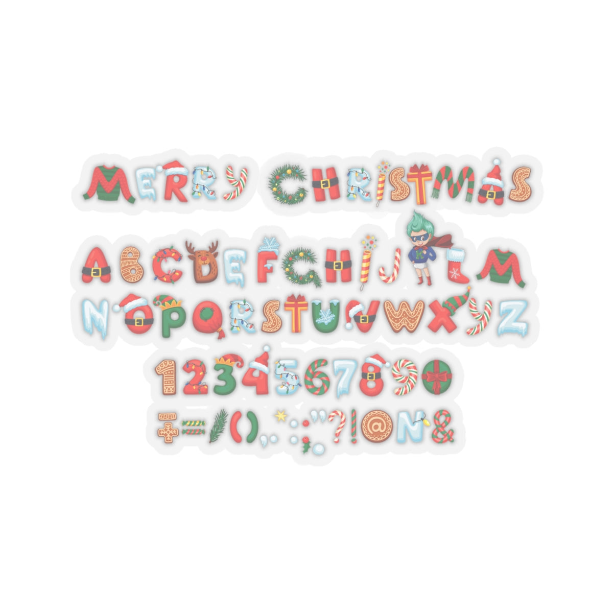 Kiss-Cut Stickers - Christmas alphabet - [[{"value":"Wonderwear Kid"}]]