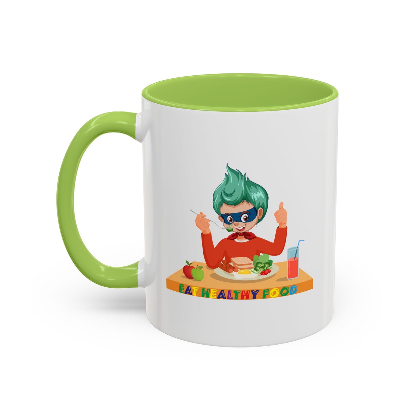 Accent Coffee Mug - Super kiddo eating healthy breafast