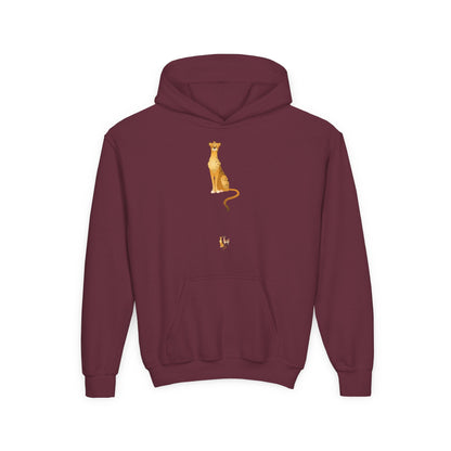 Youth hoodie with bold tiger design Printify