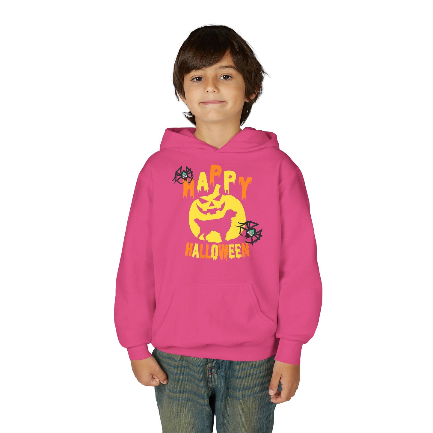 Youth Heavy Blend Hooded Sweatshirt - Happy holloween