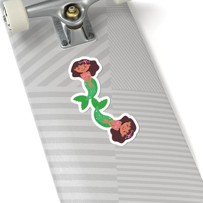 Kiss-Cut Stickers - mermaid green tail Printify