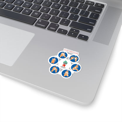 Kiss-Cut Stickers - Super kiddo teaching how to wash hands - [[{"value":"Wonderwear Kid"}]]