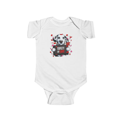 Infant Fine Jersey Bodysuit - Valentines -  Dalmatian Guilty of love - [[{"value":"Wonderwear Kid"}]]