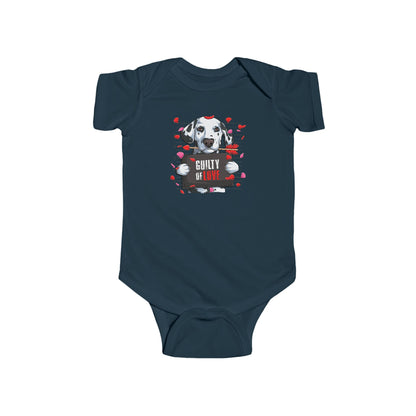 Infant Fine Jersey Bodysuit - Valentines -  Dalmatian Guilty of love - [[{"value":"Wonderwear Kid"}]]