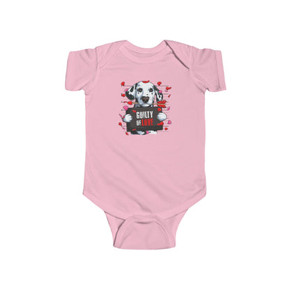 Infant Fine Jersey Bodysuit - Valentines -  Dalmatian Guilty of love - [[{"value":"Wonderwear Kid"}]]