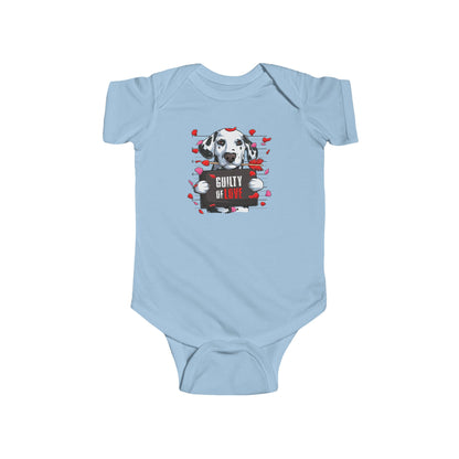 Infant Fine Jersey Bodysuit - Valentines -  Dalmatian Guilty of love - [[{"value":"Wonderwear Kid"}]]