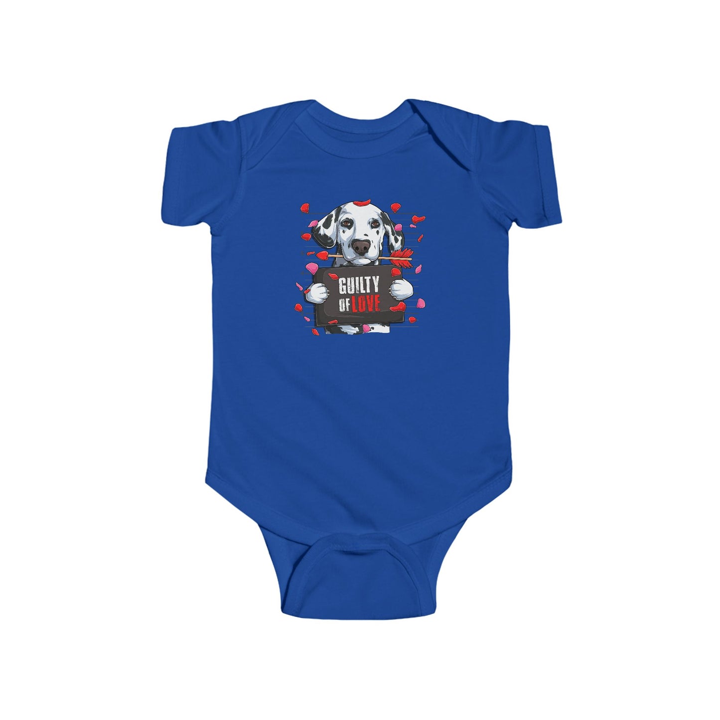 Infant Fine Jersey Bodysuit - Valentines -  Dalmatian Guilty of love - [[{"value":"Wonderwear Kid"}]]