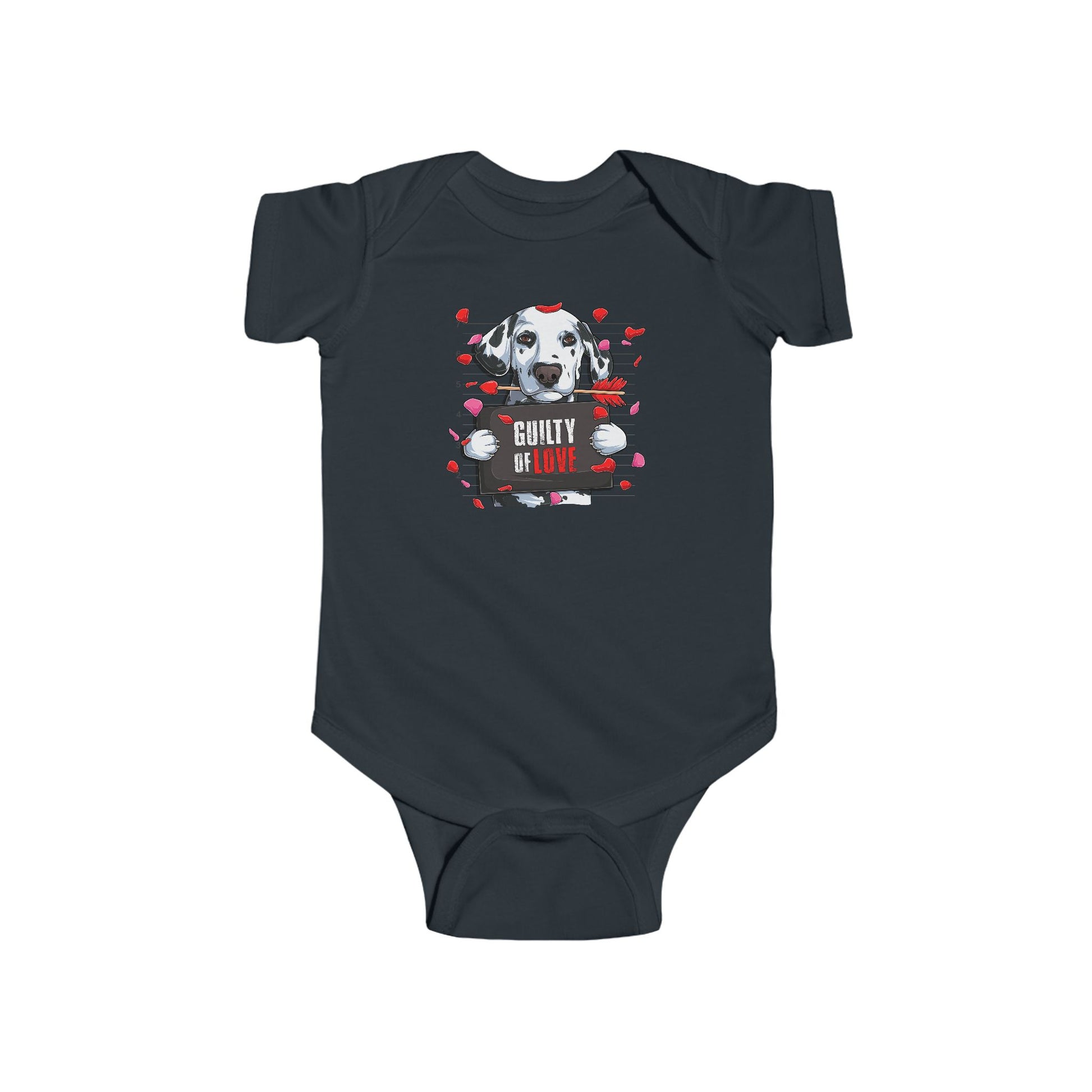 Infant Fine Jersey Bodysuit - Valentines -  Dalmatian Guilty of love - [[{"value":"Wonderwear Kid"}]]