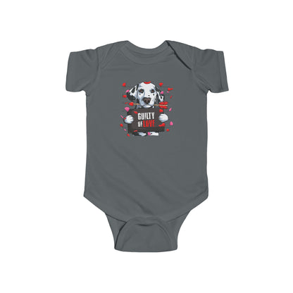 Infant Fine Jersey Bodysuit - Valentines -  Dalmatian Guilty of love - [[{"value":"Wonderwear Kid"}]]