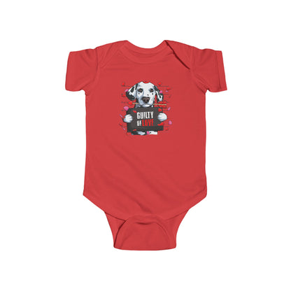 Infant Fine Jersey Bodysuit - Valentines -  Dalmatian Guilty of love - [[{"value":"Wonderwear Kid"}]]