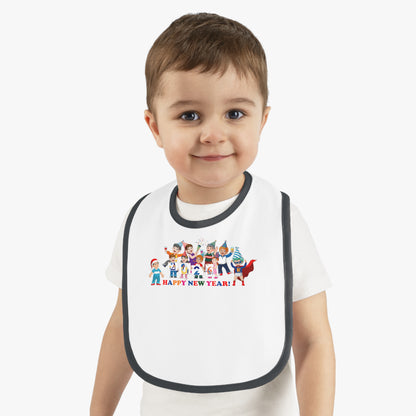 Baby Bib - Happy new year from super kiddo - [[{"value":"Wonderwear Kid"}]]