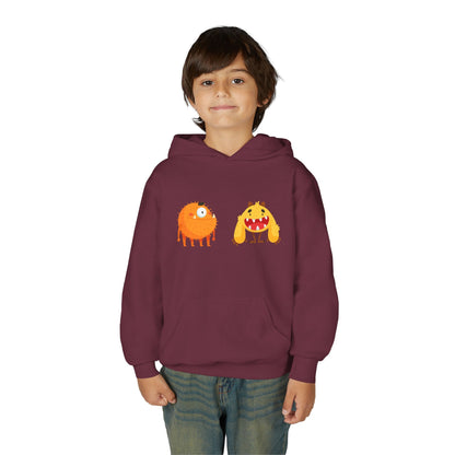 Youth Heavy Blend Hooded Sweatshirt - Toothy monsters.png Printify
