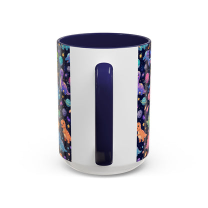 Accent Coffee Mug  (11/15 oz) - Cosmic dinosaurs