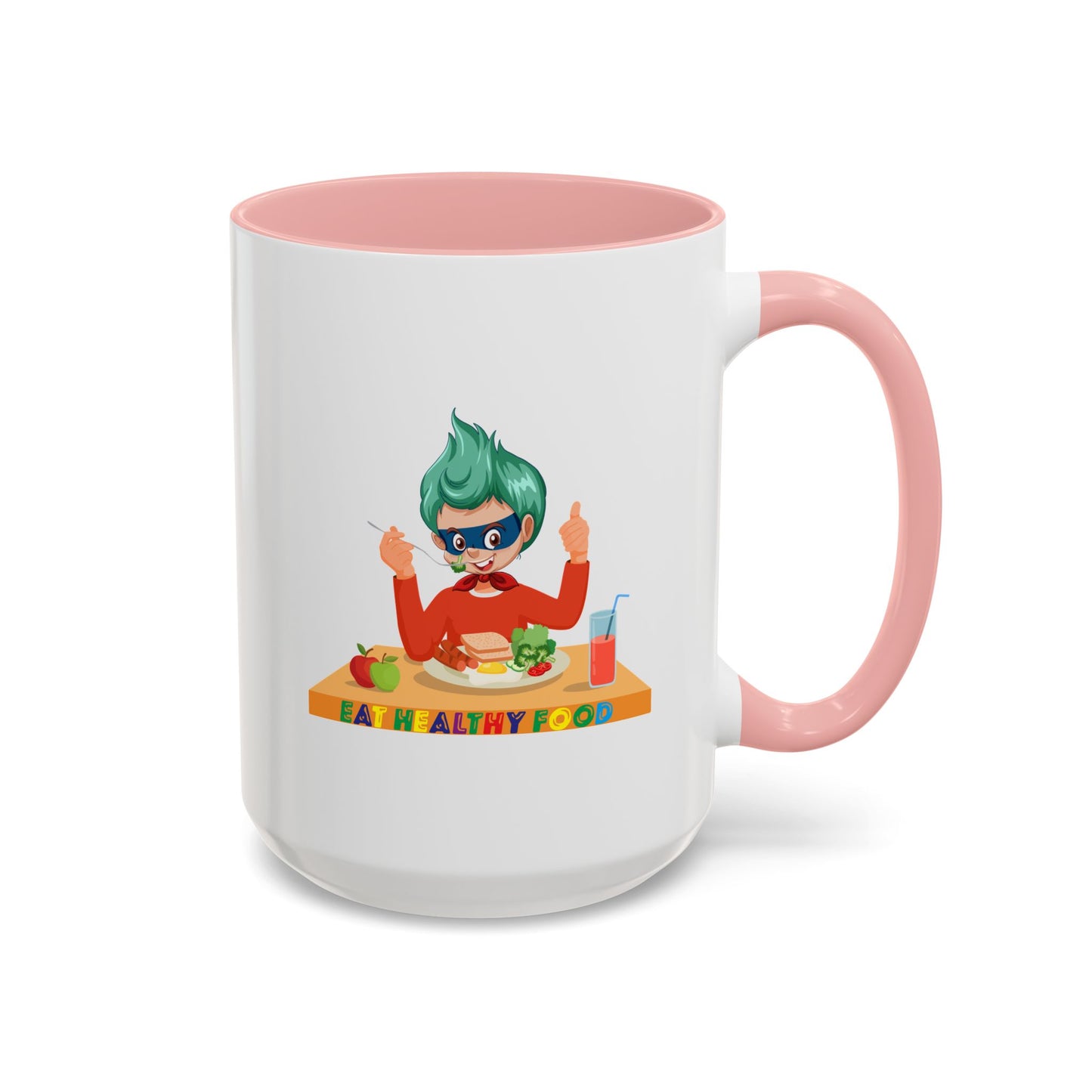 Accent Coffee Mug - Super kiddo eating healthy breafast
