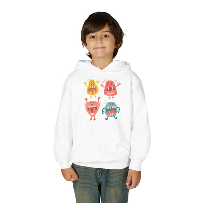 Youth Heavy Blend Hooded Sweatshirt -  Screaming monsters Printify