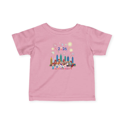 Infant Fine Jersey Tee - Happy new year with fireworks - [[{"value":"Wonderwear Kid"}]]