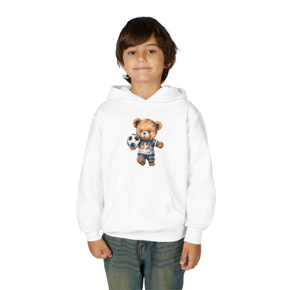 Kids Soccer Bear Hoodie Printify