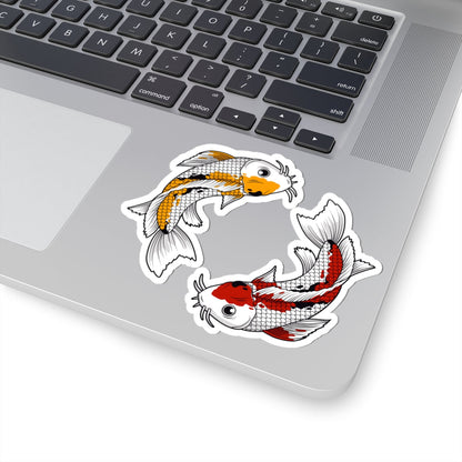 Kiss-Cut Vinyl Decals - Koi fish Printify