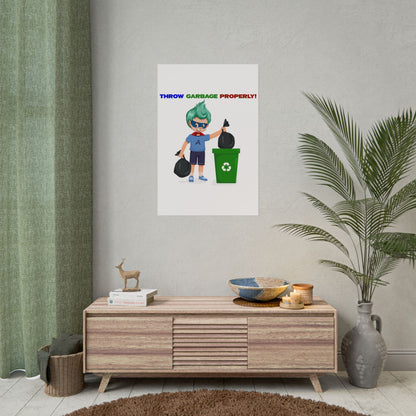 Rolled Posters - Super kiddo taking trash out - [[{"value":"Wonderwear Kid"}]]
