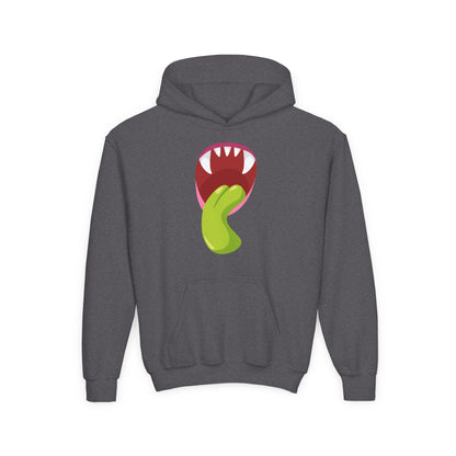 Youth Heavy Blend Hooded Sweatshirt - Monster showing tongue Printify