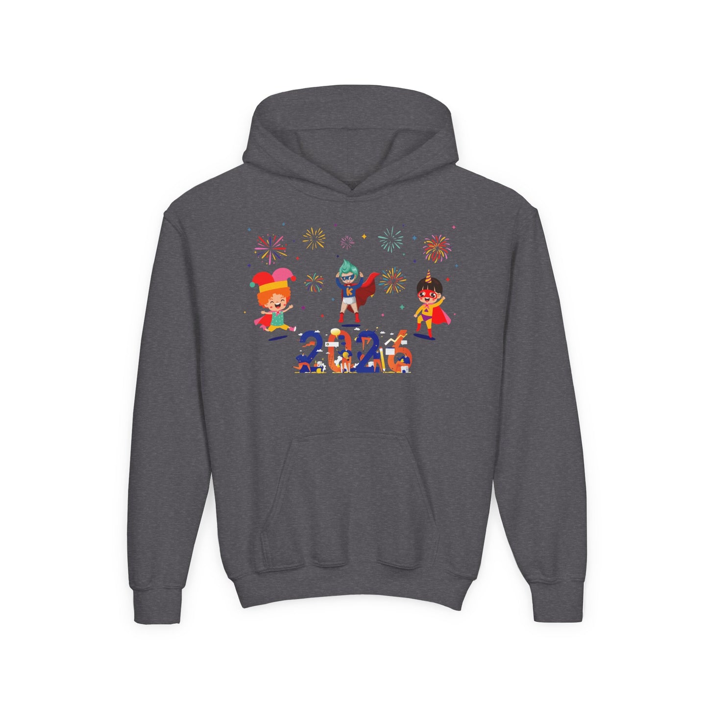 Youth Heavy Blend Hooded Sweatshirt - Super kiddo and other hero