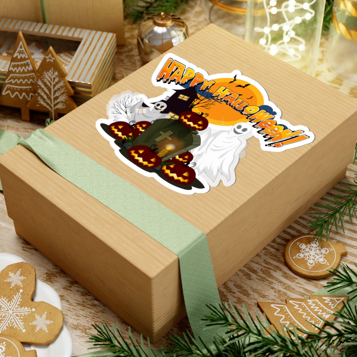 Kiss-Cut Stickers - Happy holloween - cemetery - [[{"value":"Wonderwear Kid"}]]