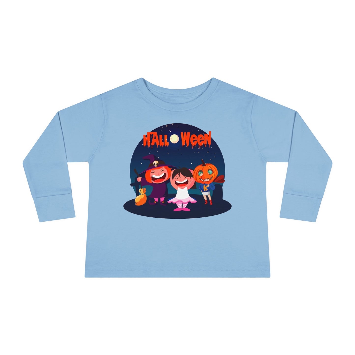 Toddler Long Sleeve Tee - Super kiddo wearing pumpkin - [[{"value":"Wonderwear Kid"}]]