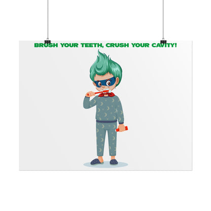 Rolled Posters - Super kiddo brushing teeth - [[{"value":"Wonderwear Kid"}]]