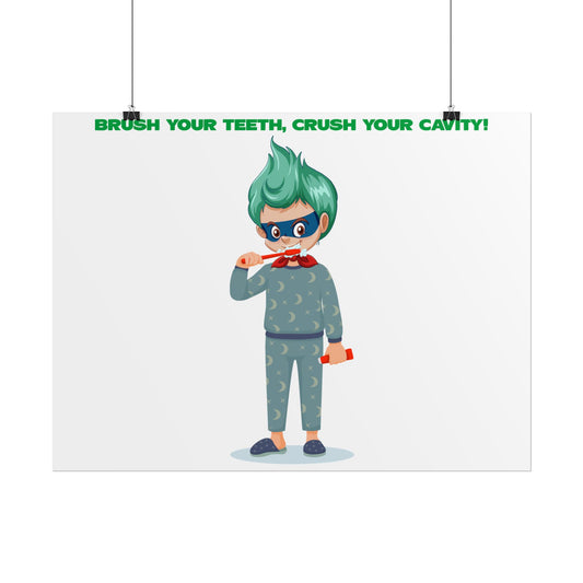 Rolled Posters - Super kiddo brushing teeth - [[{"value":"Wonderwear Kid"}]]