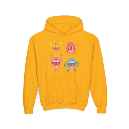 Youth Heavy Blend Hooded Sweatshirt -  Screaming monsters Printify